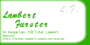 lambert furster business card